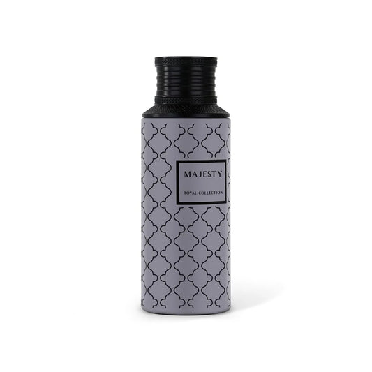 Majesty EDP by Maison Asrar – silver geometric bottle, front view