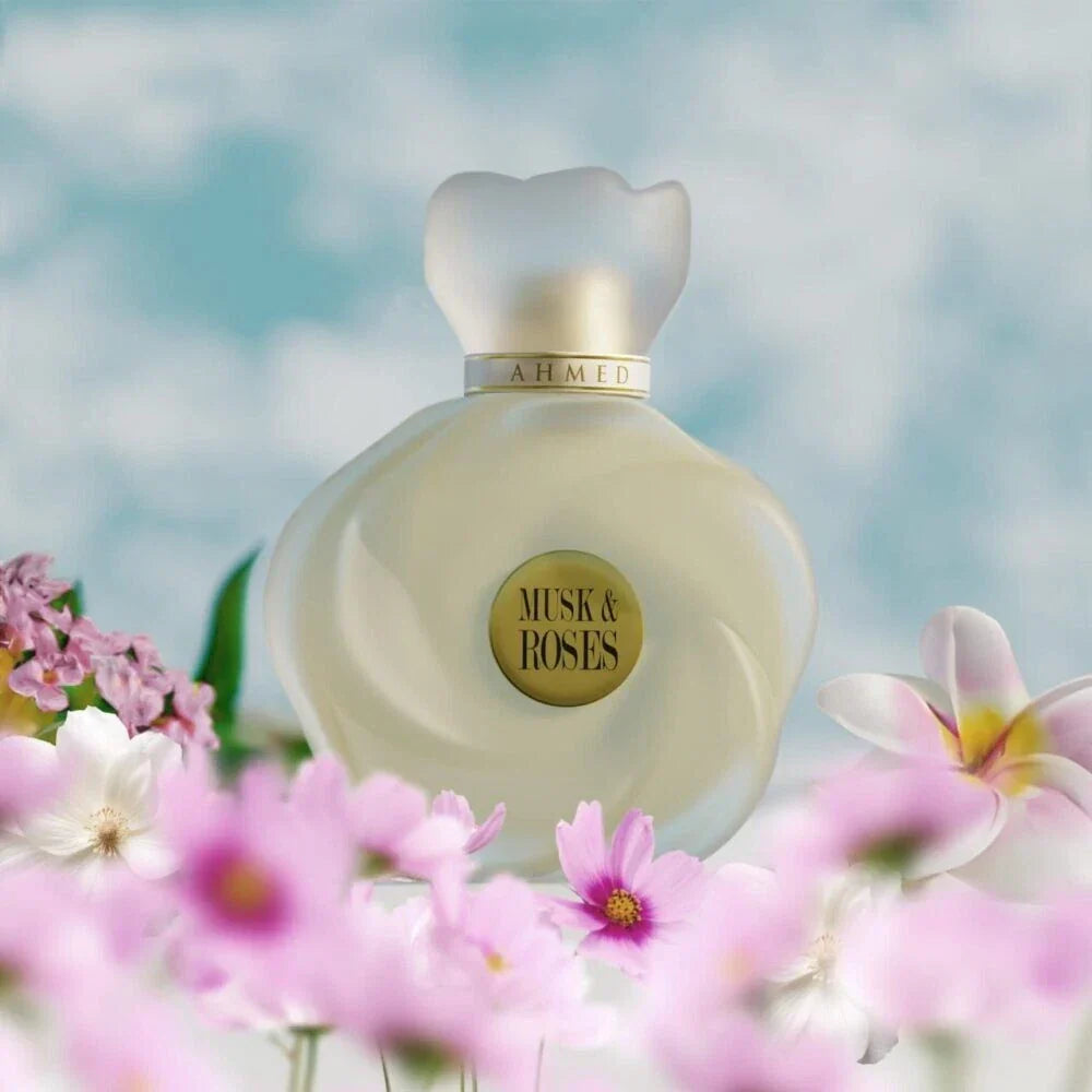 Musk & Roses 75ml EDP by Ahmed Al Maghribi Bottle in Flowers