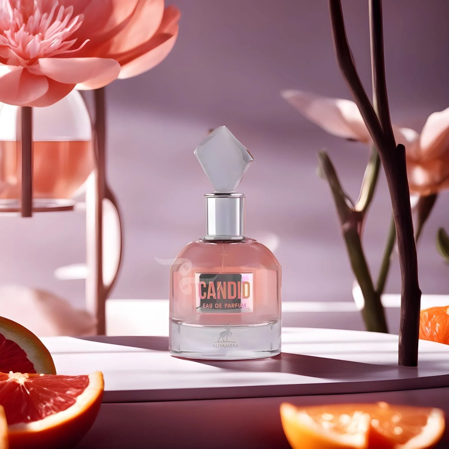 Candid 100ml fragrance – bottle with pink flowers