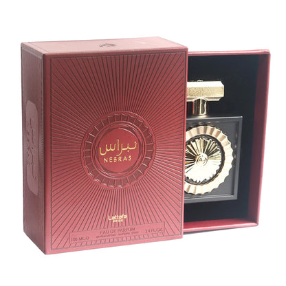 Nebras 100ml fragrance – bottle and box frontal view