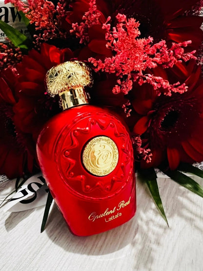 Opulent Red 100ml fragrance – bottle with red flowers
