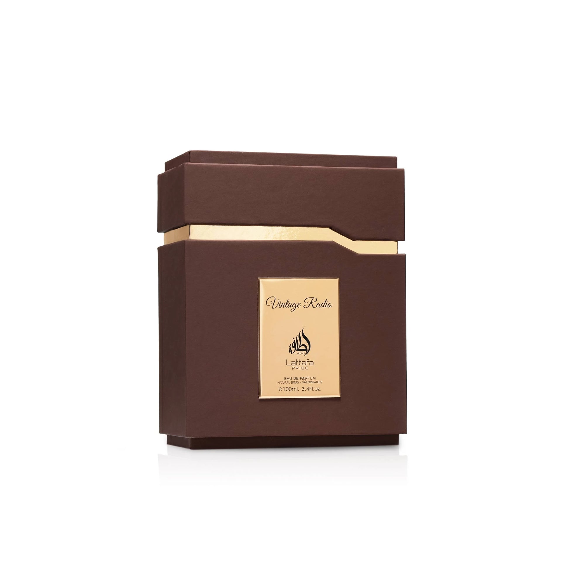 Vintage Radio – Lattafa Pride EDP box close-up
